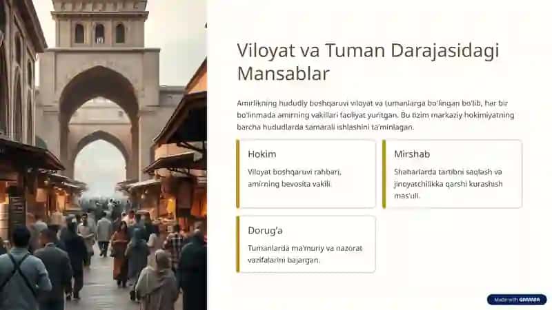 Buxoro Amirligidagi Mansablar: Tashkilot va Hokimiyat 4