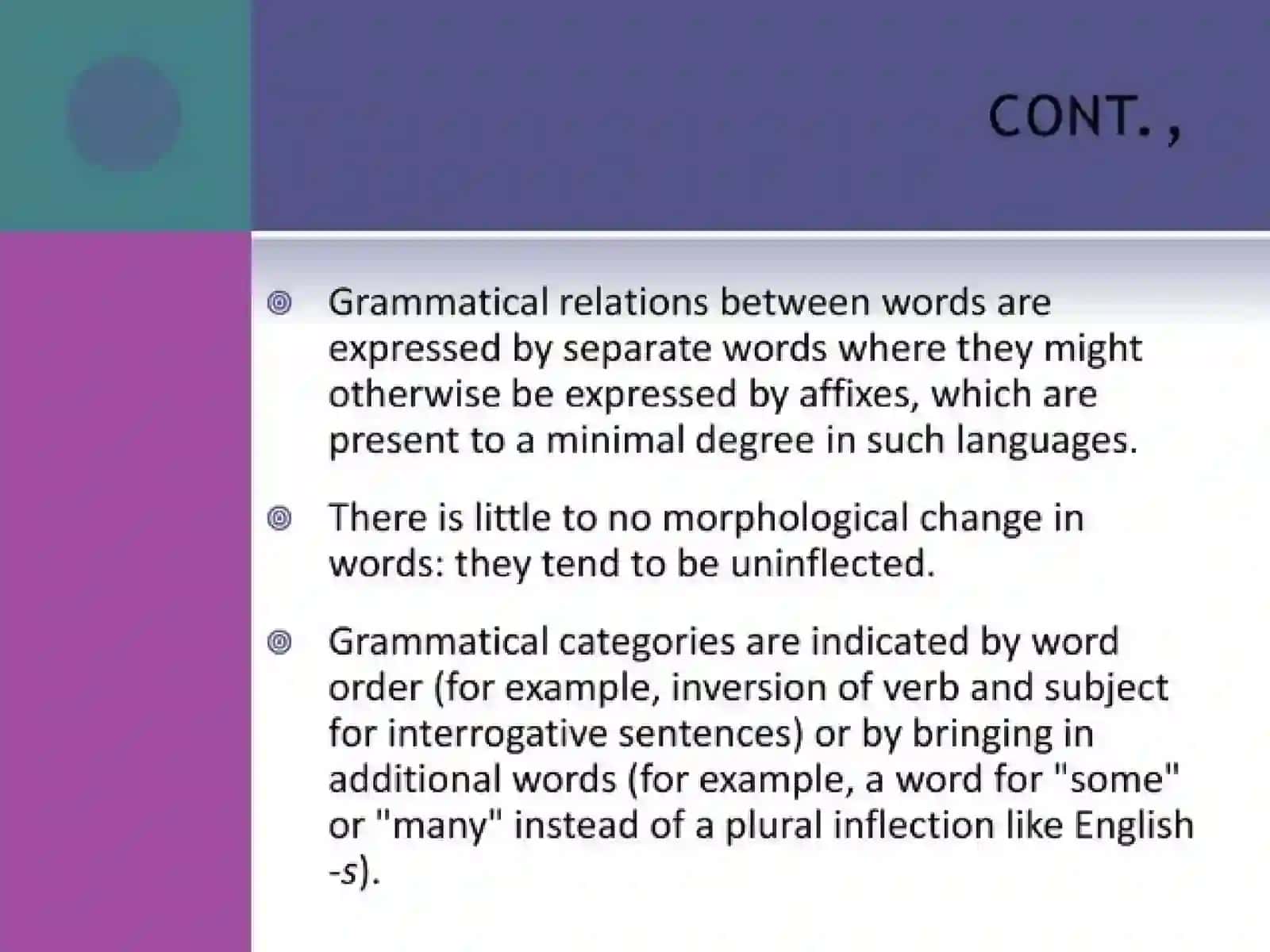 Morphological typology of foreign language and native language 4