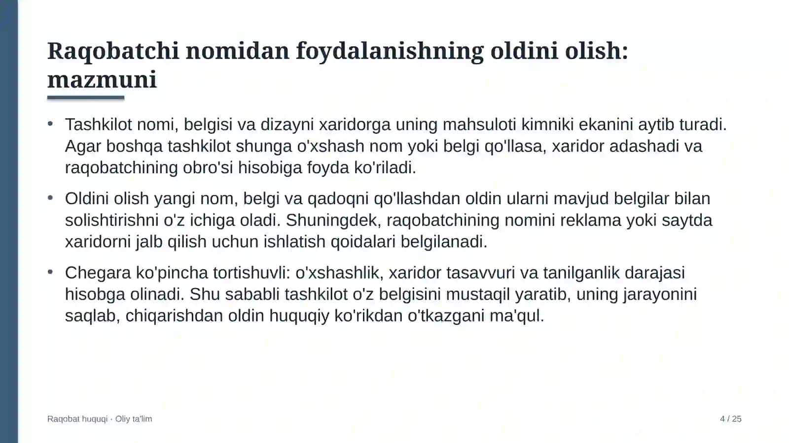texnik ko'rik markazlarida raqobatchi nomidan foydalanishning oldini olish 3971 4