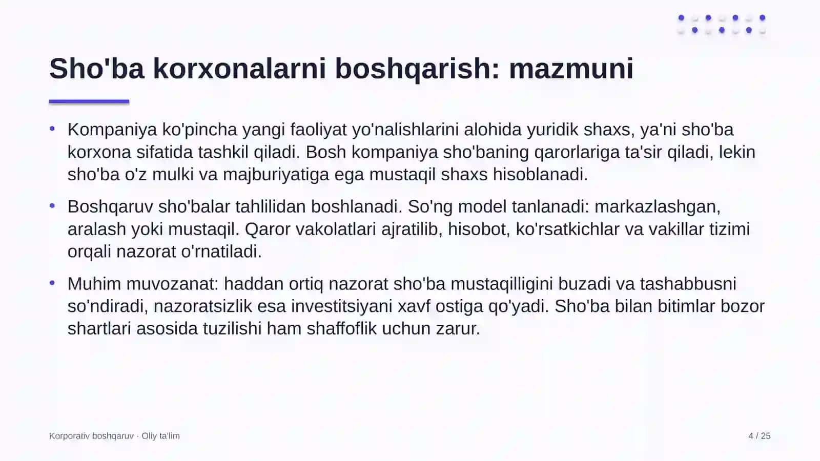 tosh shag'al karyerlarida sho'ba korxonalarni boshqarish 7676 4