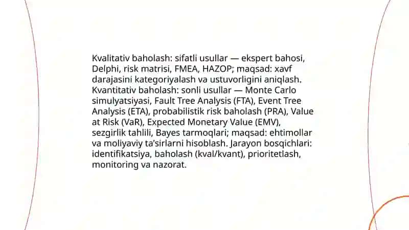 Modellashtirish va risklarni tahlil qilish 4