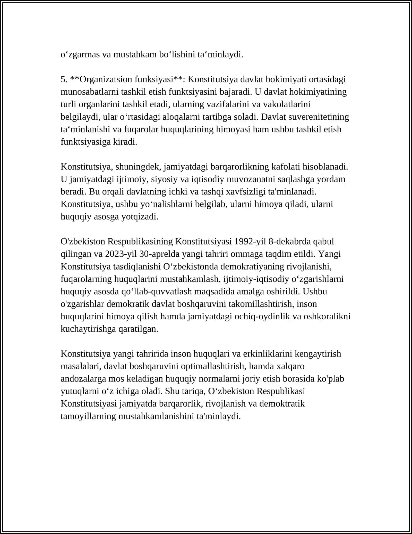 Konstitutsiya va qonuning ustunligi 4