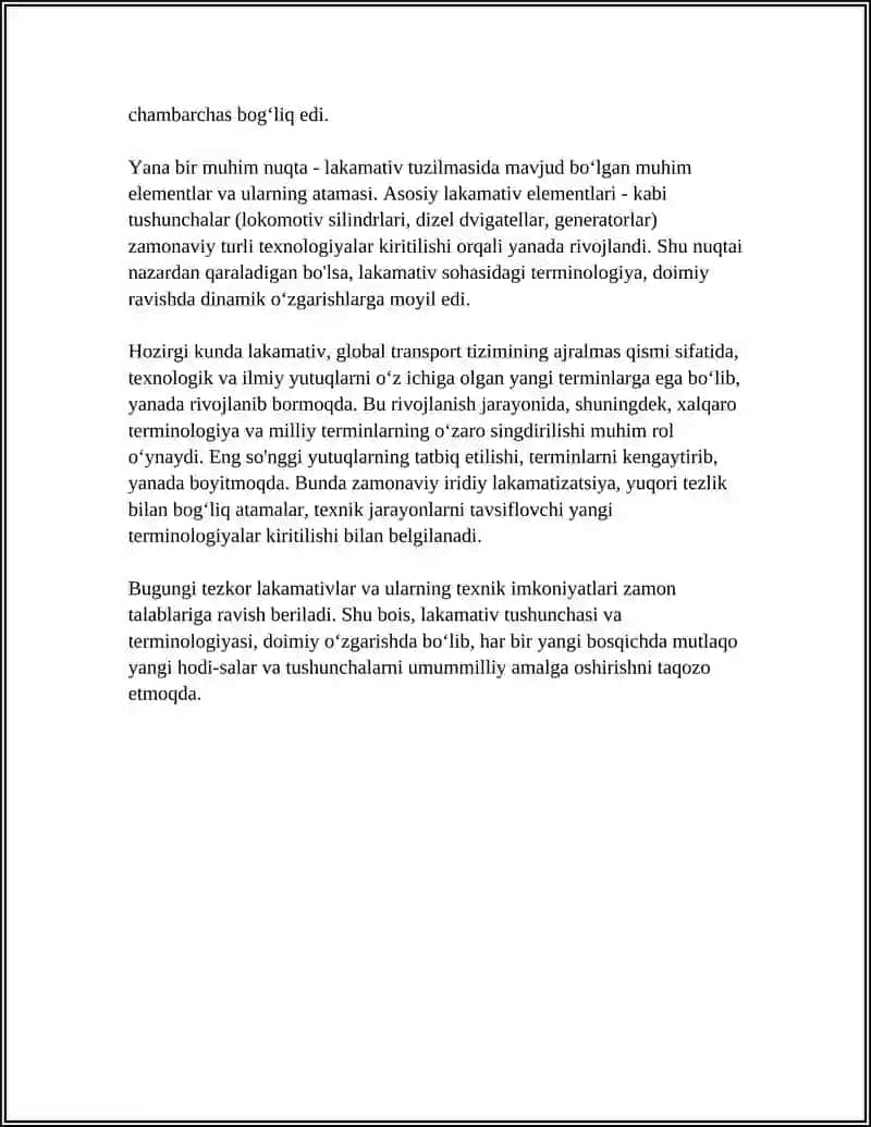 LAKAMATIVNING TARIXI VA RIVOJI 4