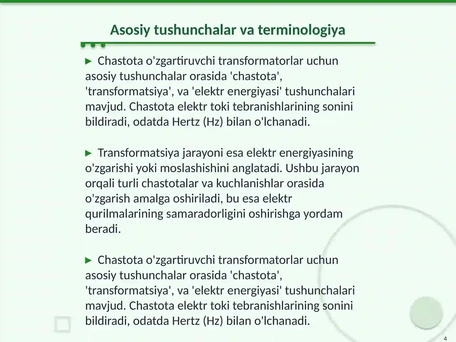 Chastota o'zgartiruvchi transformatorlar 4