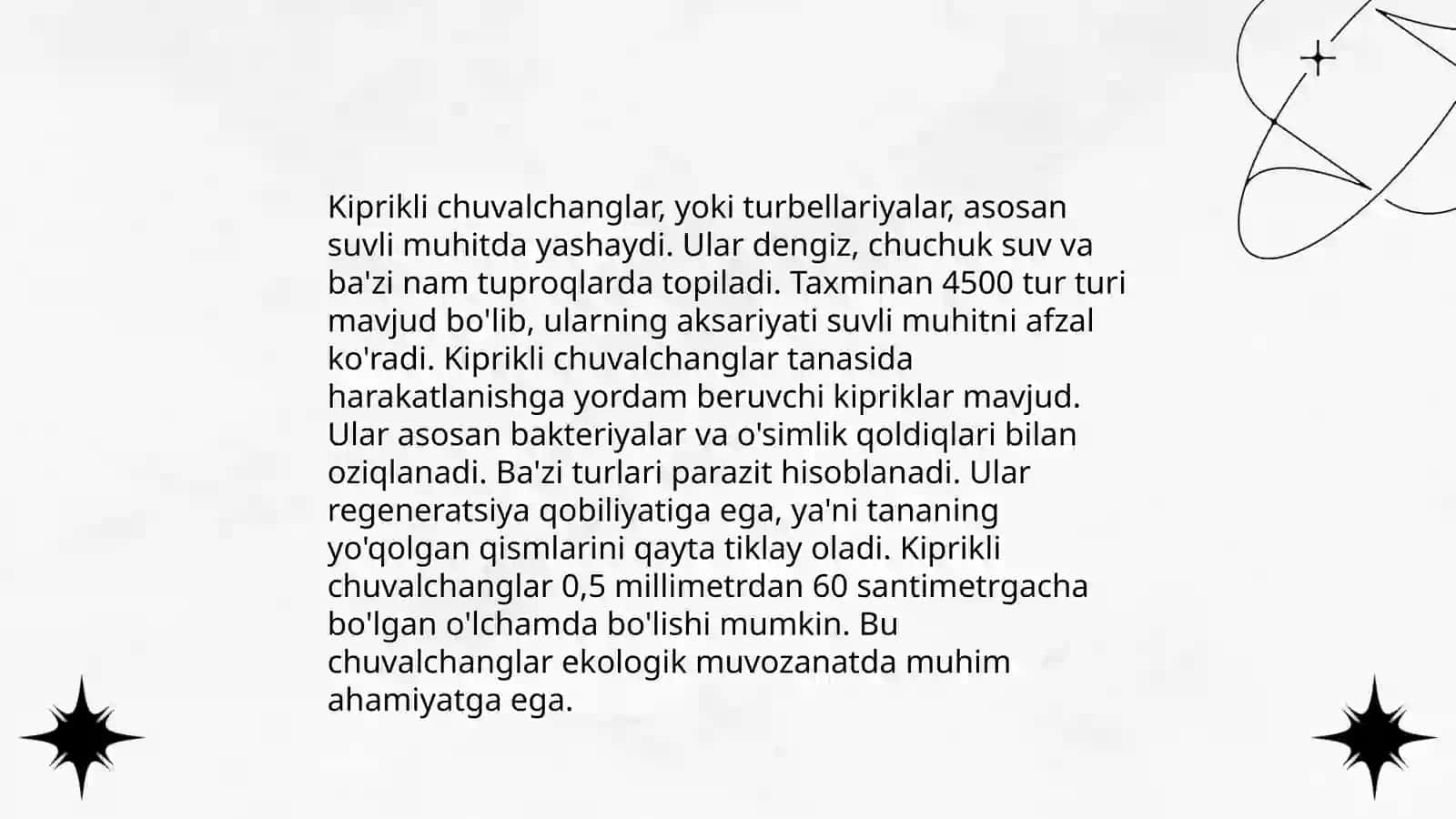 Yassi chuvalchanglar tipi. Kiprikli chuvalchanglar tasnifi 4