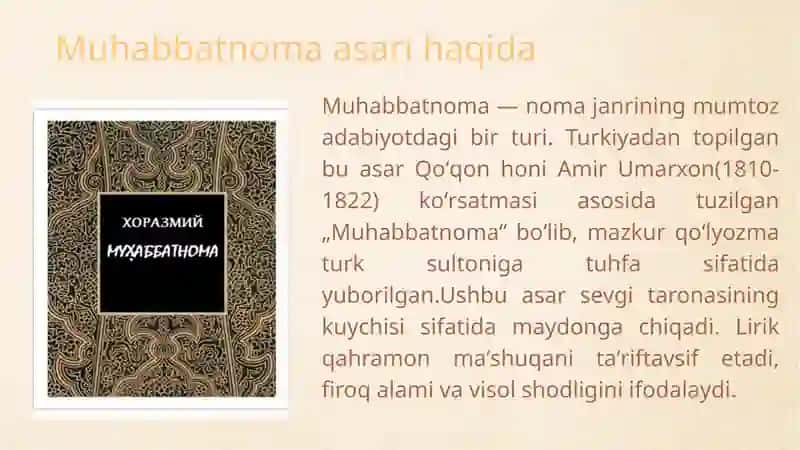 Namozova Moʼtabarning oʼzbek adabiyoti taqdimoti 4