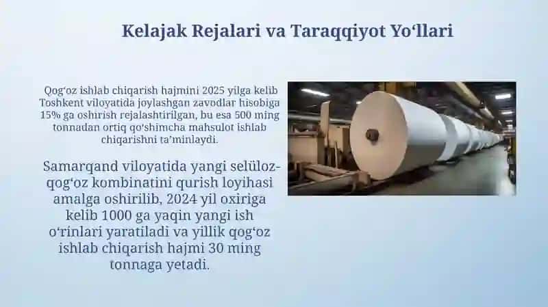Oʻzbekistondagi Qogʻoz Ishlab Chiqarishning Hozirgi Ahvoli 4