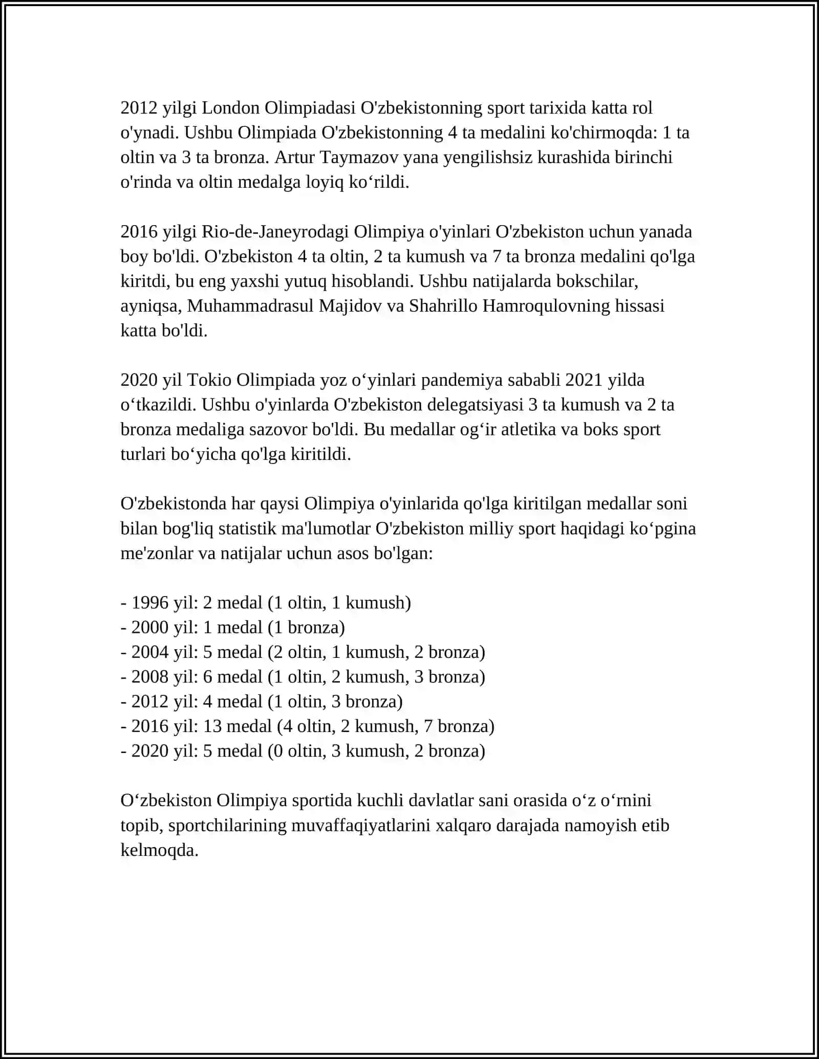 OʻZBEKISTONDA OLIMPIYA HARAKATLARI 4