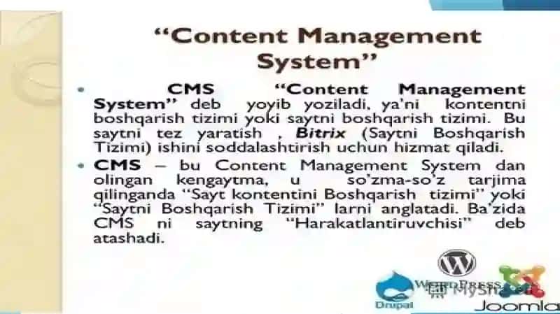 CMS-kontentni boshqaruv tizimlari 4