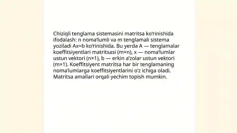 Chiziqli algebraik tenglamalar 4