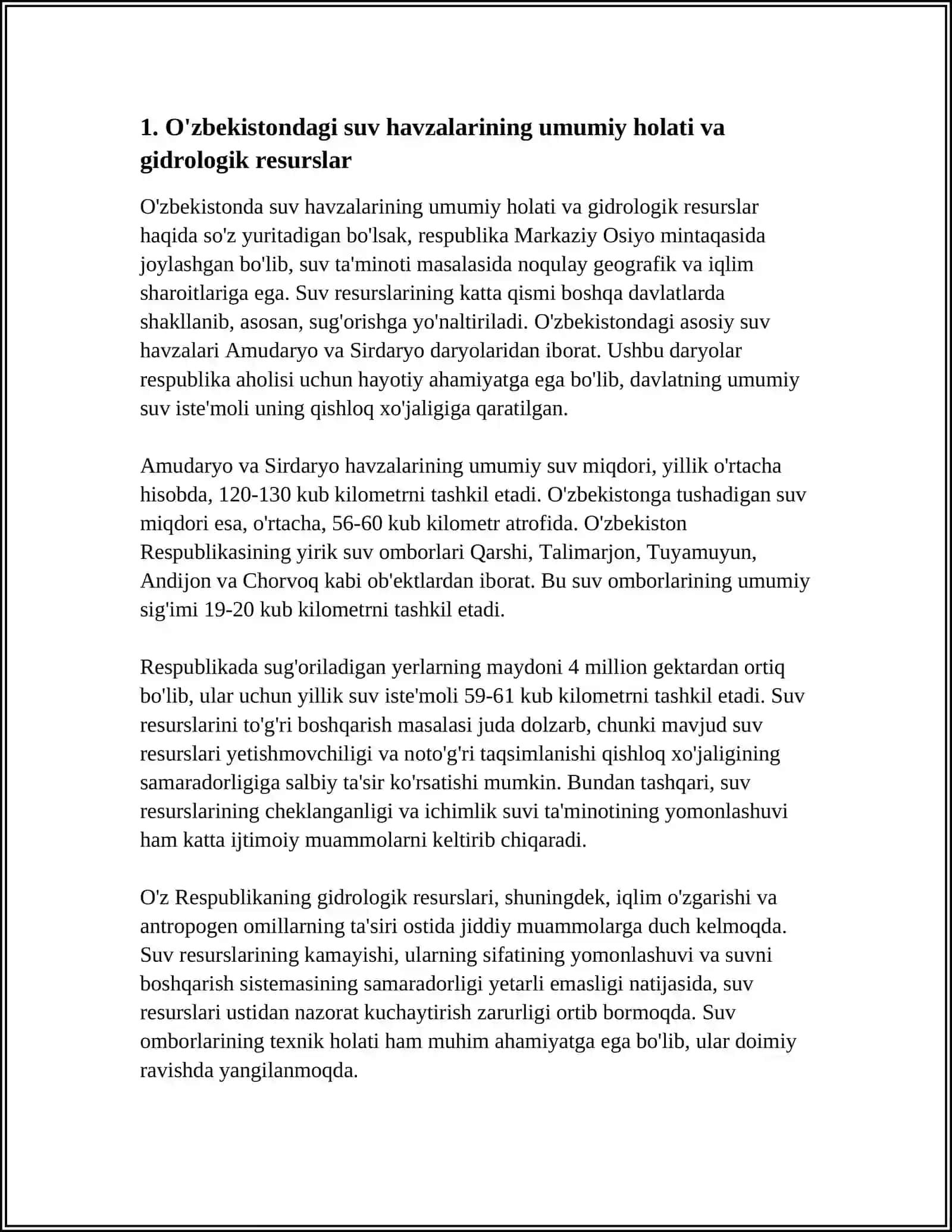 SUV HAVZALARINING HOZIRGI HOLATI 4