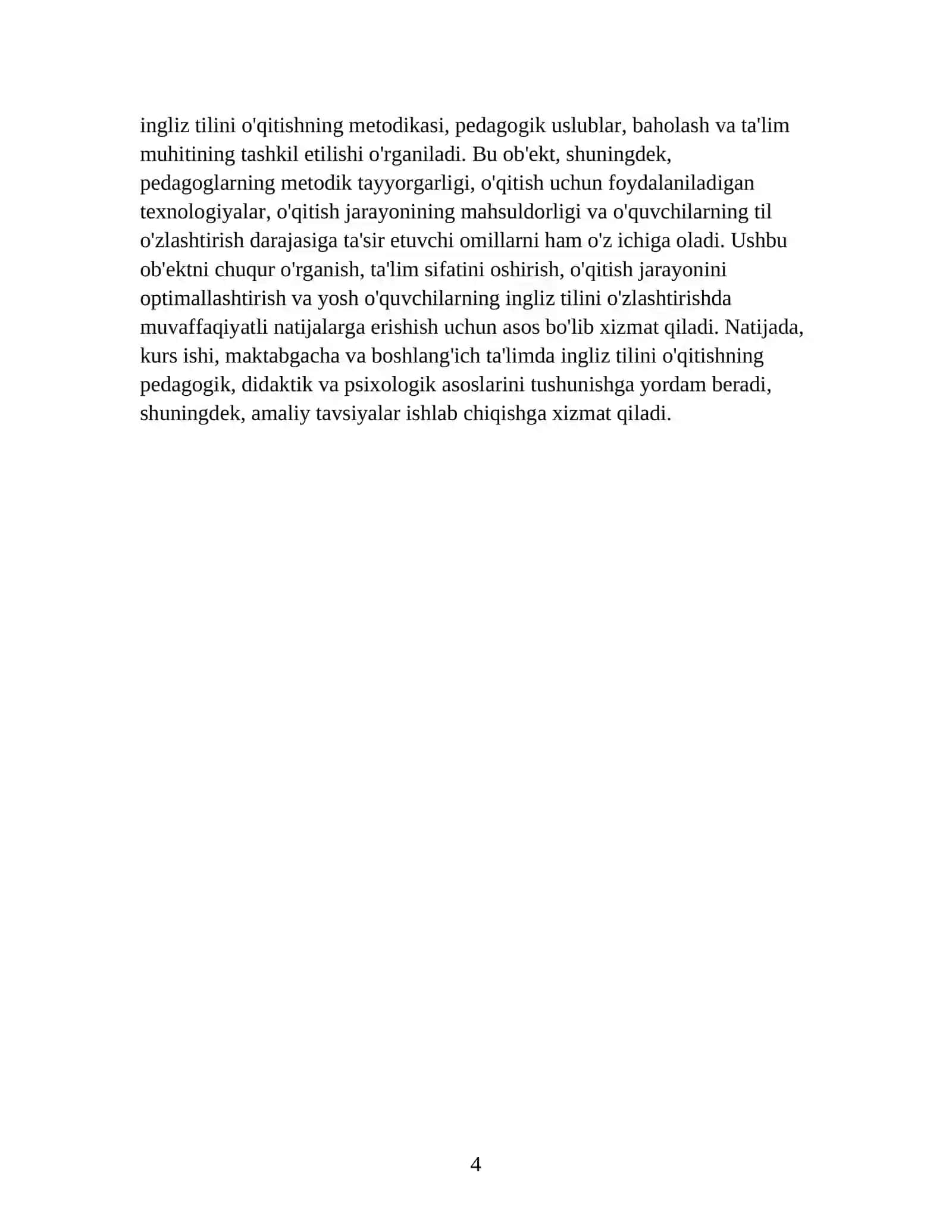 Similarities and Differences in Teaching English at Kindergarten and Primary School 4