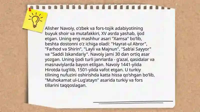 Alisher Navoiy so'z mulkining sultoni 4