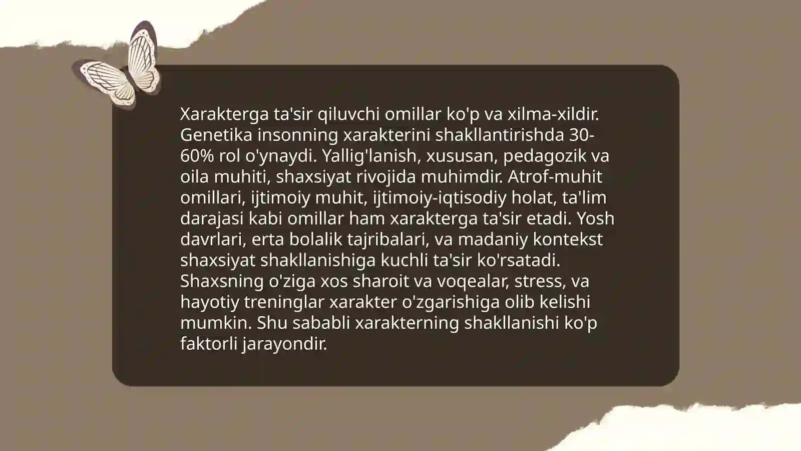Xarakter va shaxsiyat 4
