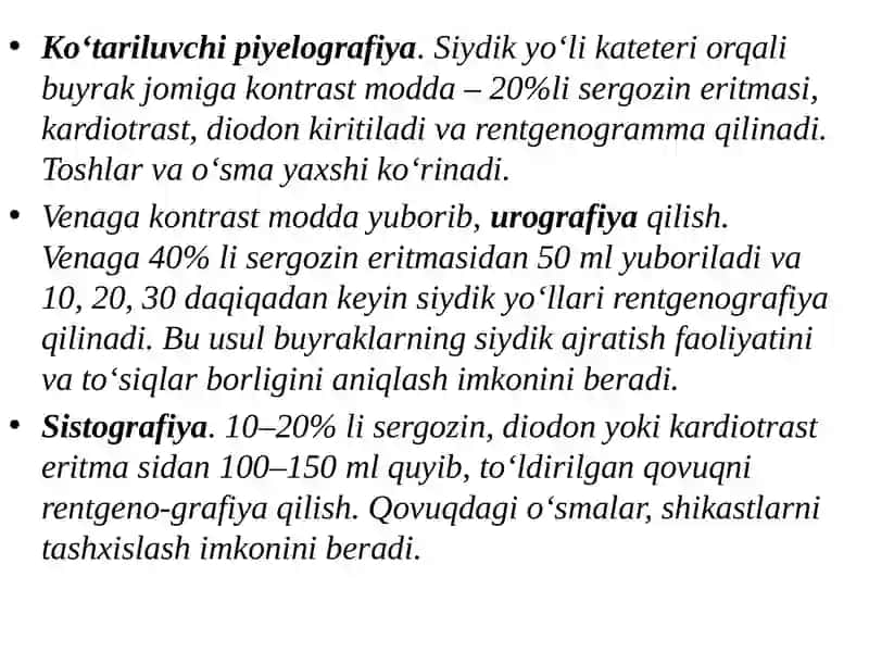 Buyrak va siydik yo‘llarining xirurgik kasalliklari 4