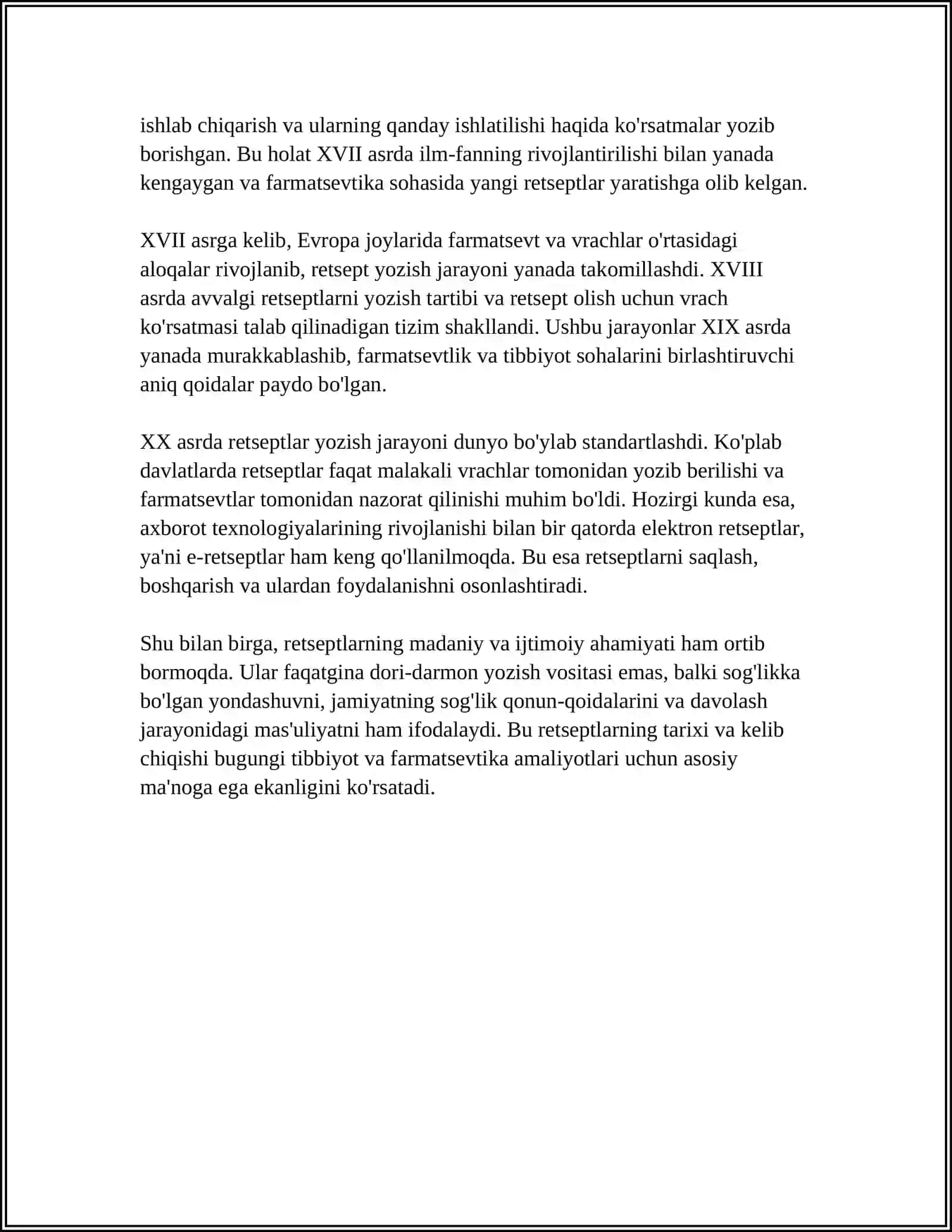 RETSEPT TARIXI 4