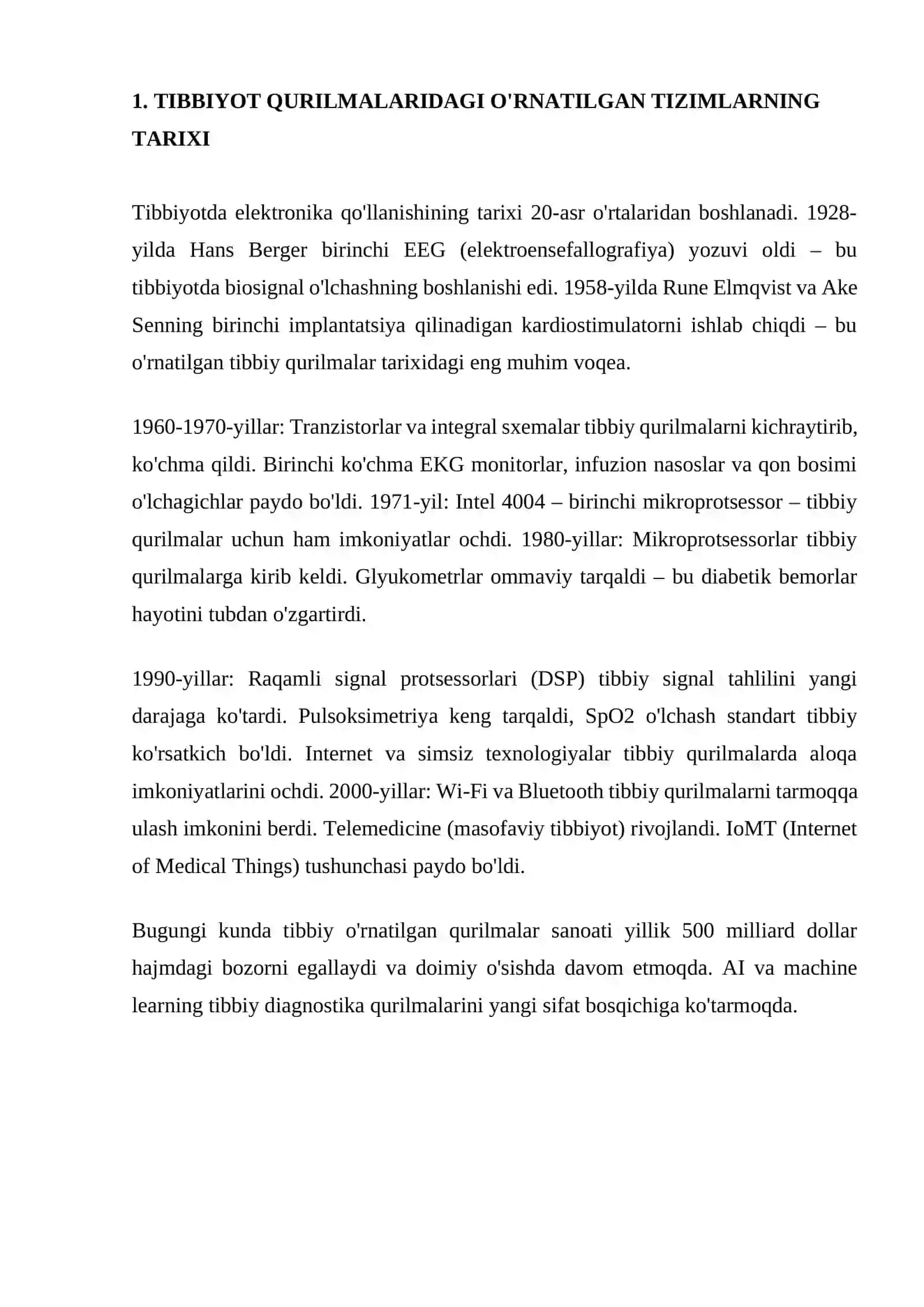 Tibbiyot qurilmalarida o'rnatilgan tizimlar 4