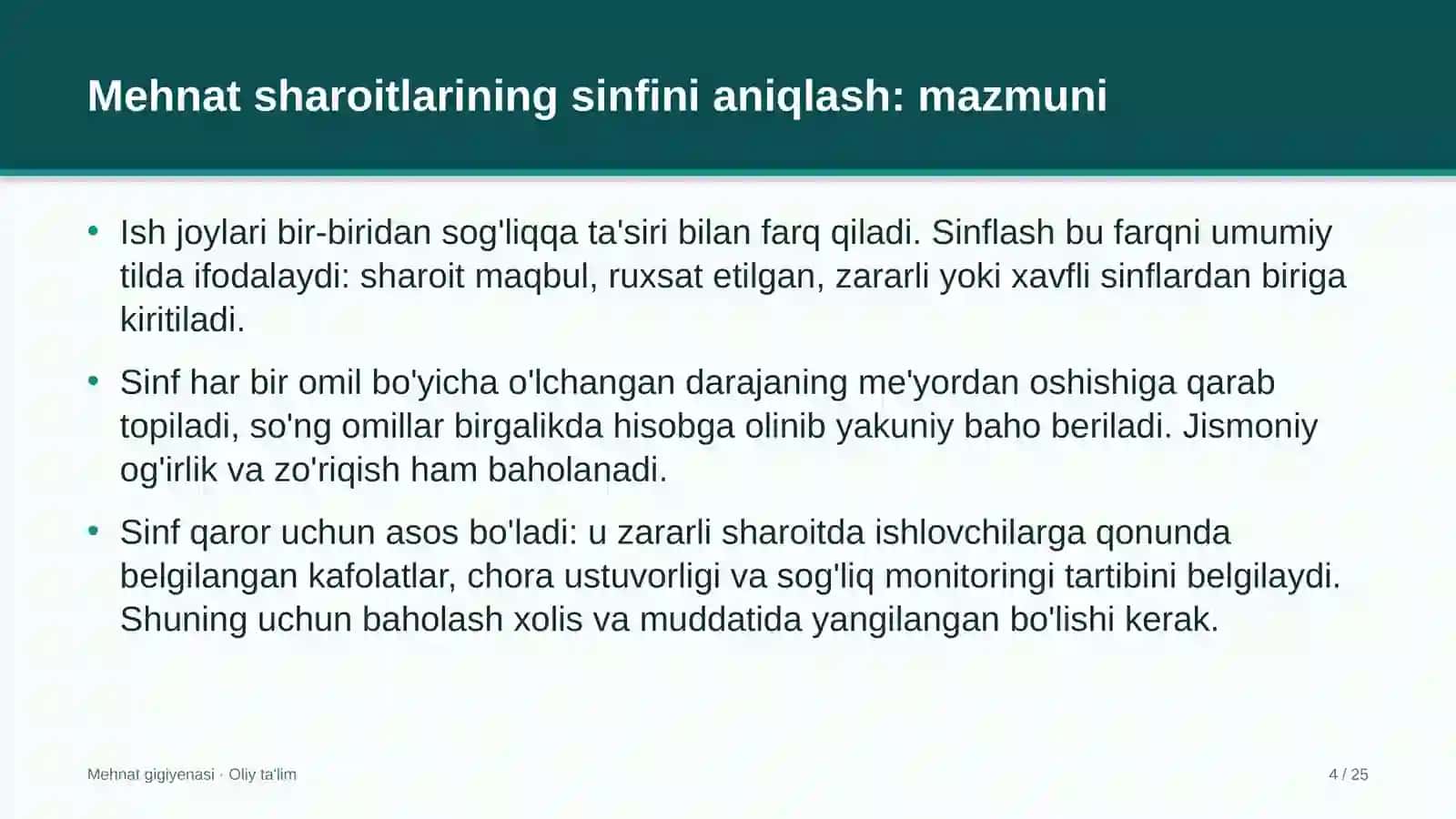 temir yo'l qurilishida mehnat sharoitlarining sinfini aniqlash 1707 4