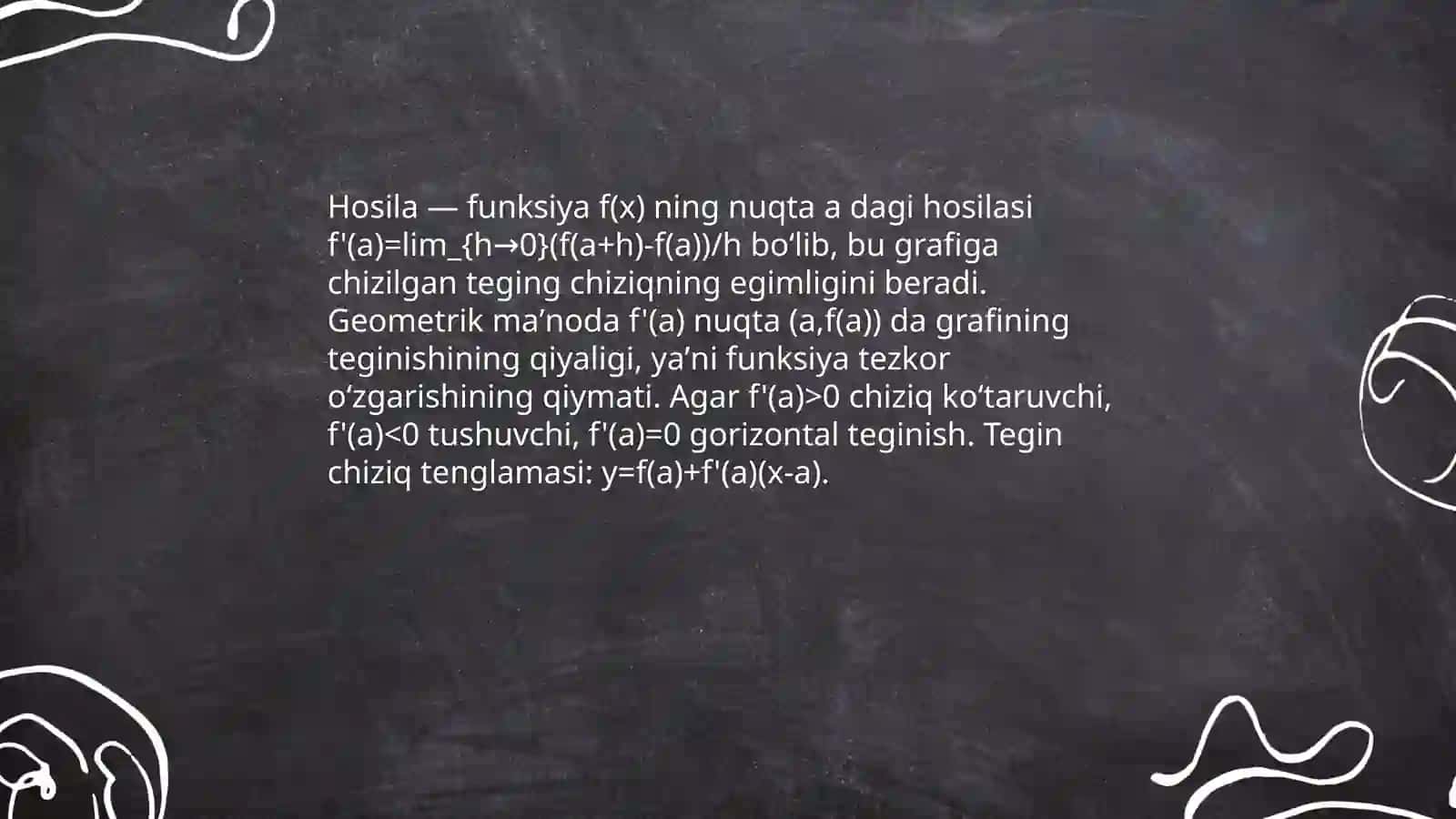 Hosila va uning  geometrik ma’nosi 4