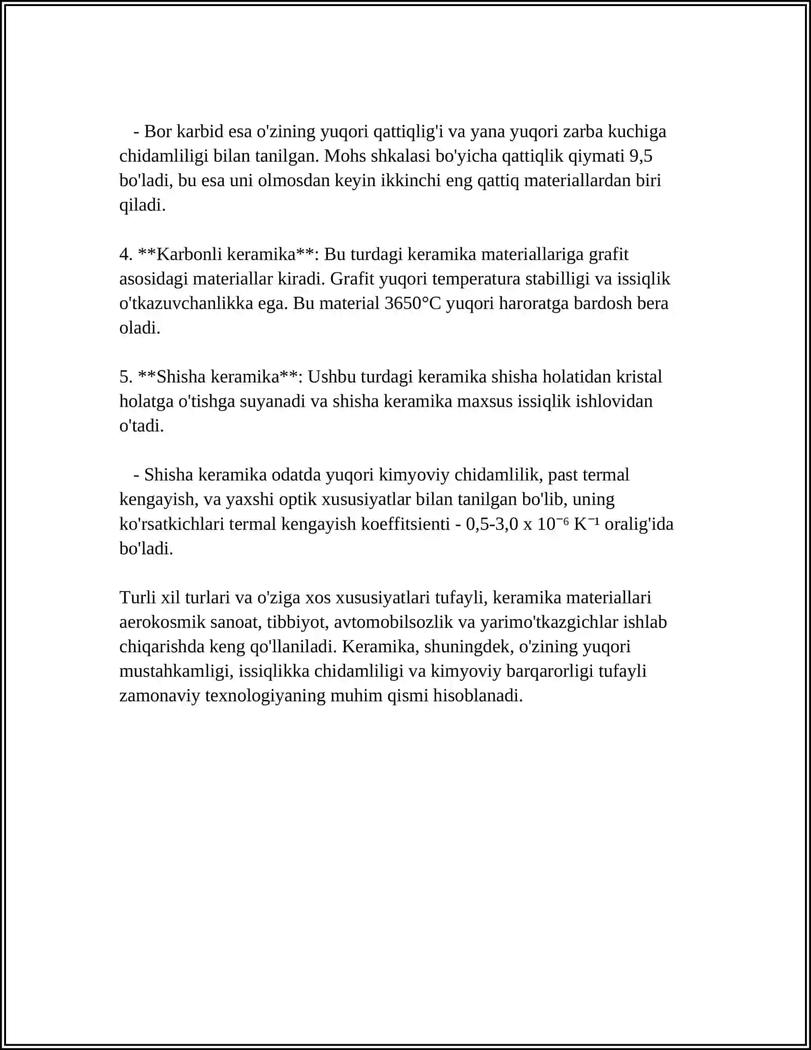 KERAMIK PILATINALARNI SIFATINI NAZORAT QILISH 4