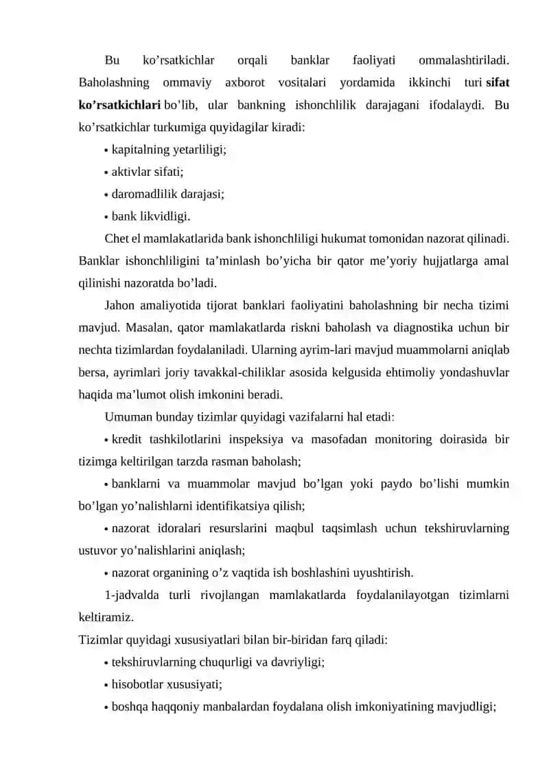 Banklarni kreditlash reytingini aniqlash 4