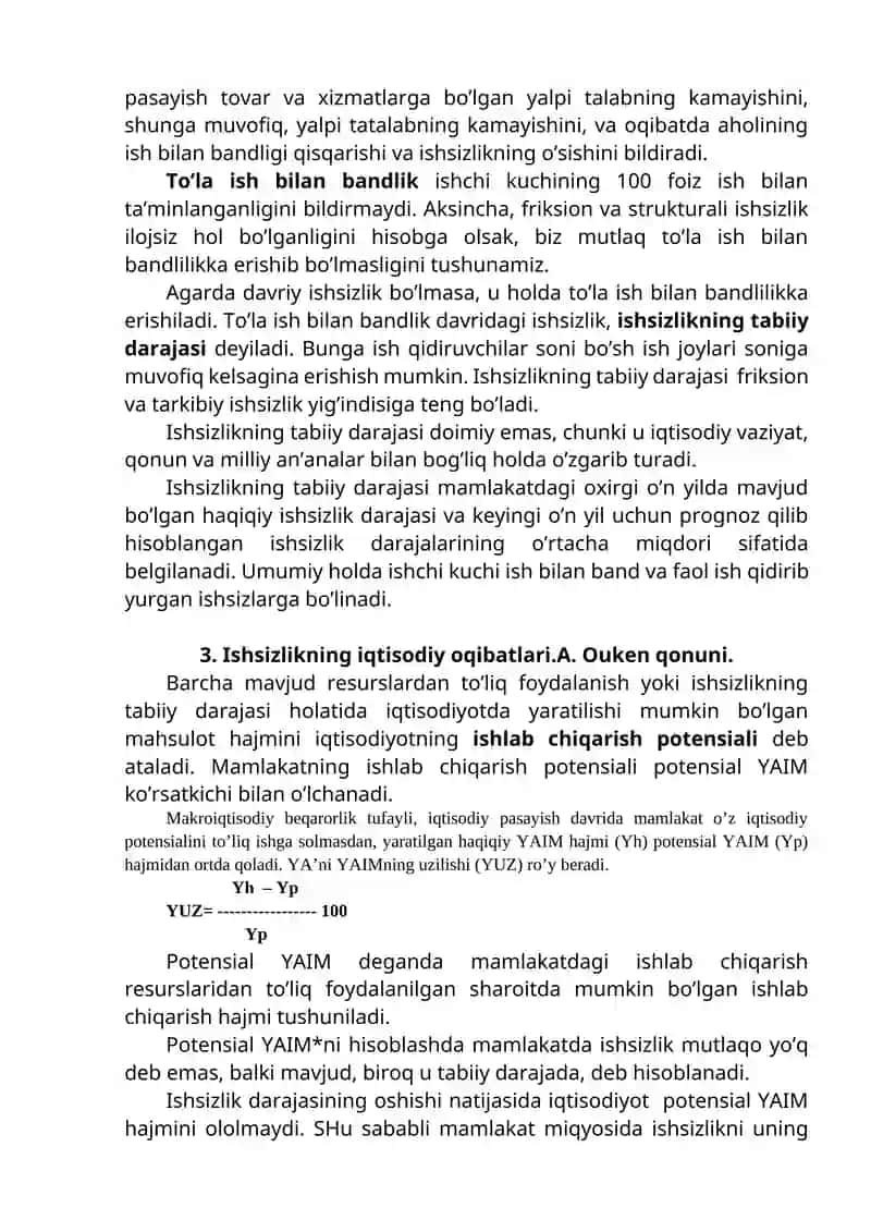 Iqtisodiy tebranishlar. Ishsizlik. Inflyatsiya 4