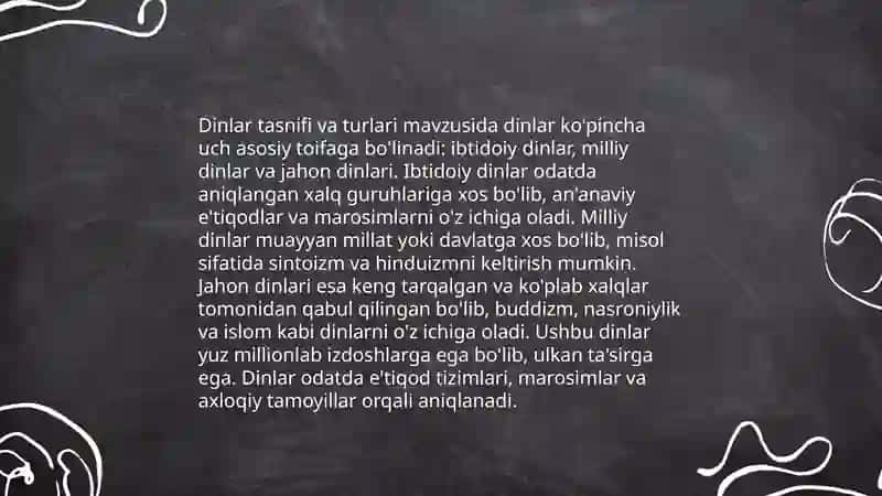Jahon dinlari va ularning tasnifi 4