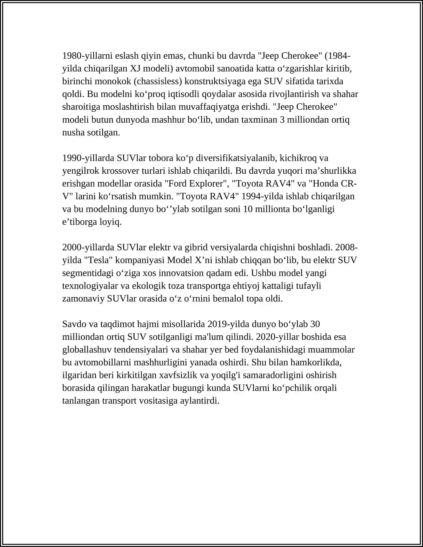 SUV Transporti Tarixi 4