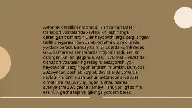 Yo'l Harakati xafsizligi sohasida AI 4