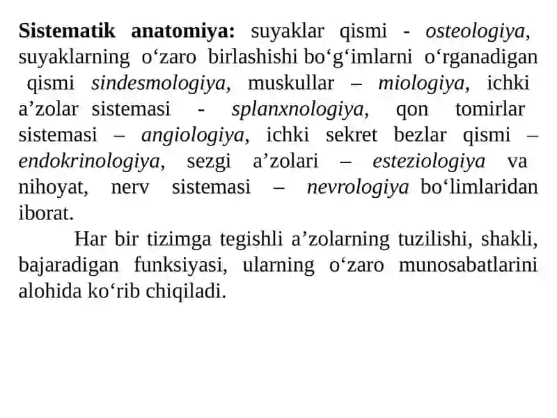 Odam anatomiyasifanining tarixi,o’rganish usullari 4