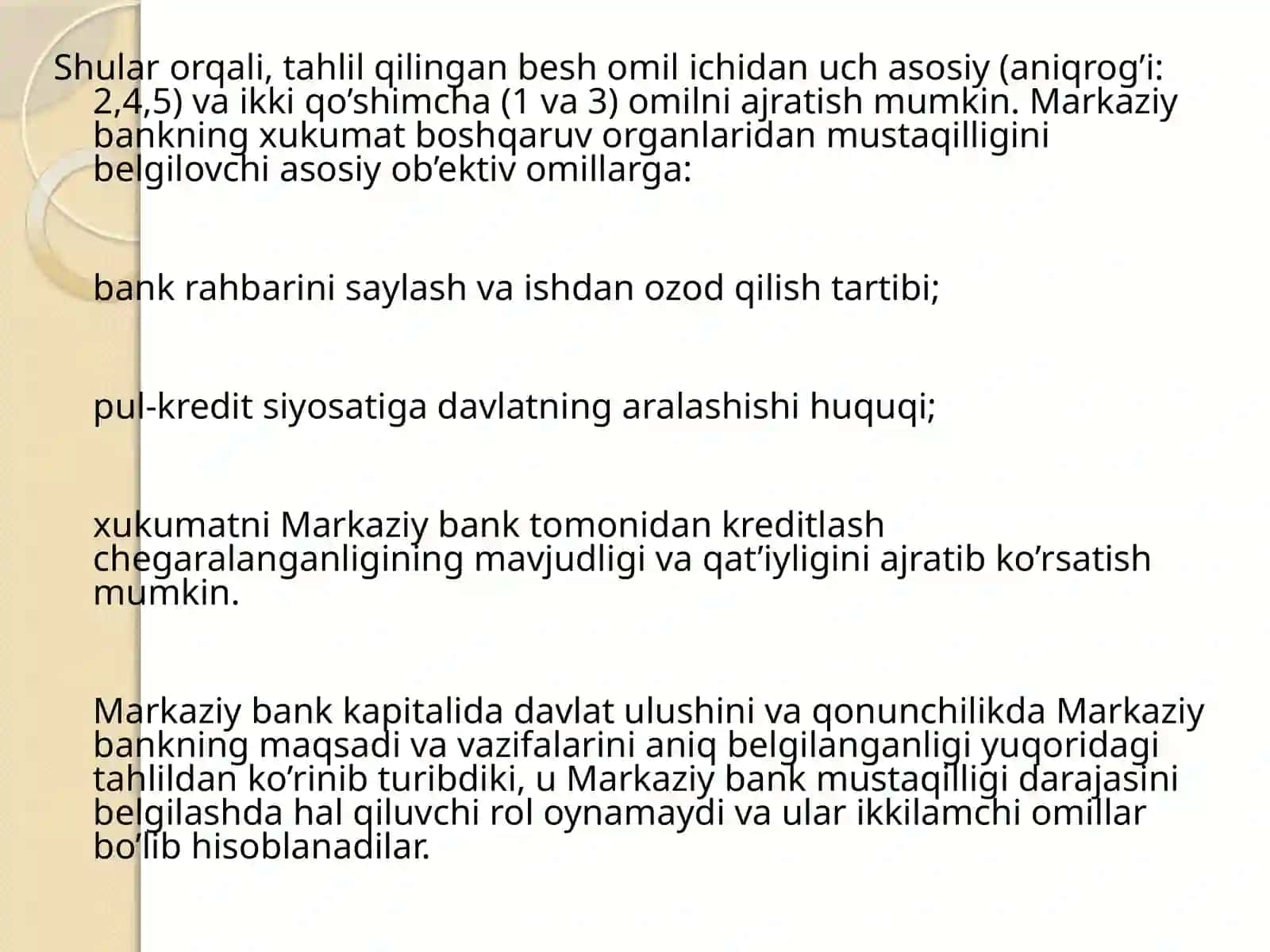Markaziy bankning mustaqilligi 4