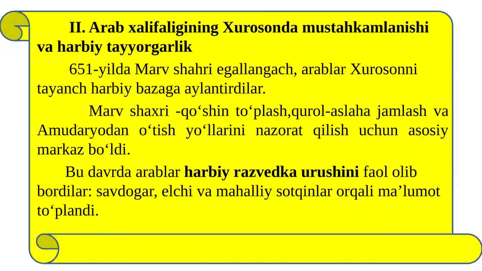 Arab xalifaligitiomonidan O‘rta Osiyoning bosib olinishi 4