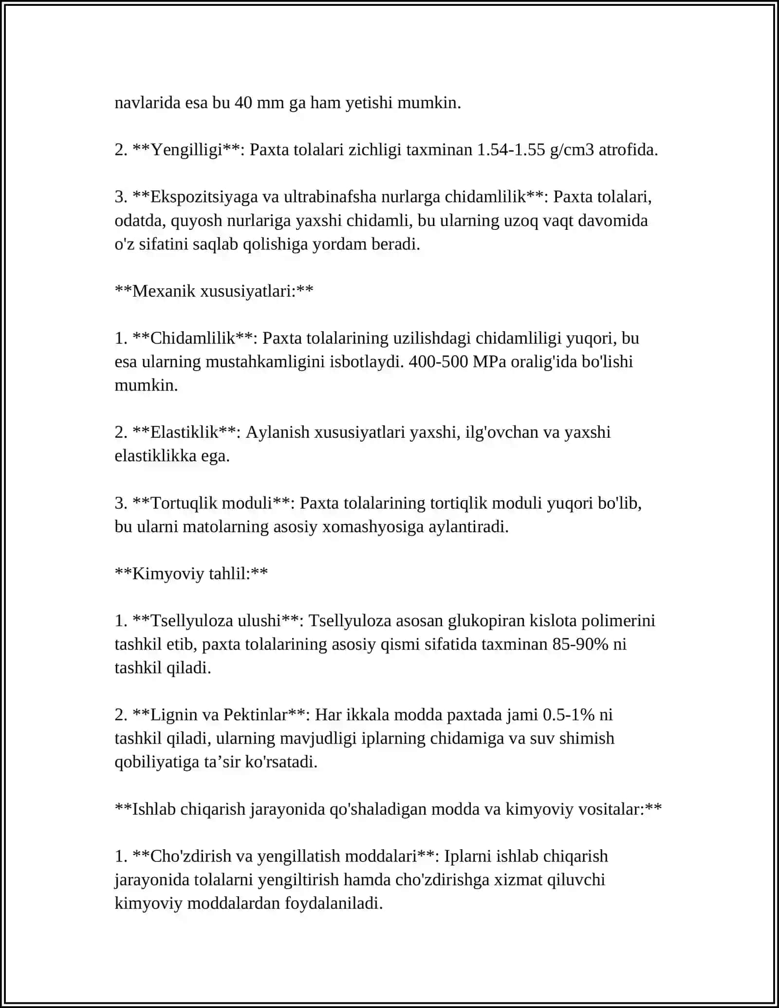 PAXTA IPINING SIFATINI BELGILOVCHI STANDARTLAR 4