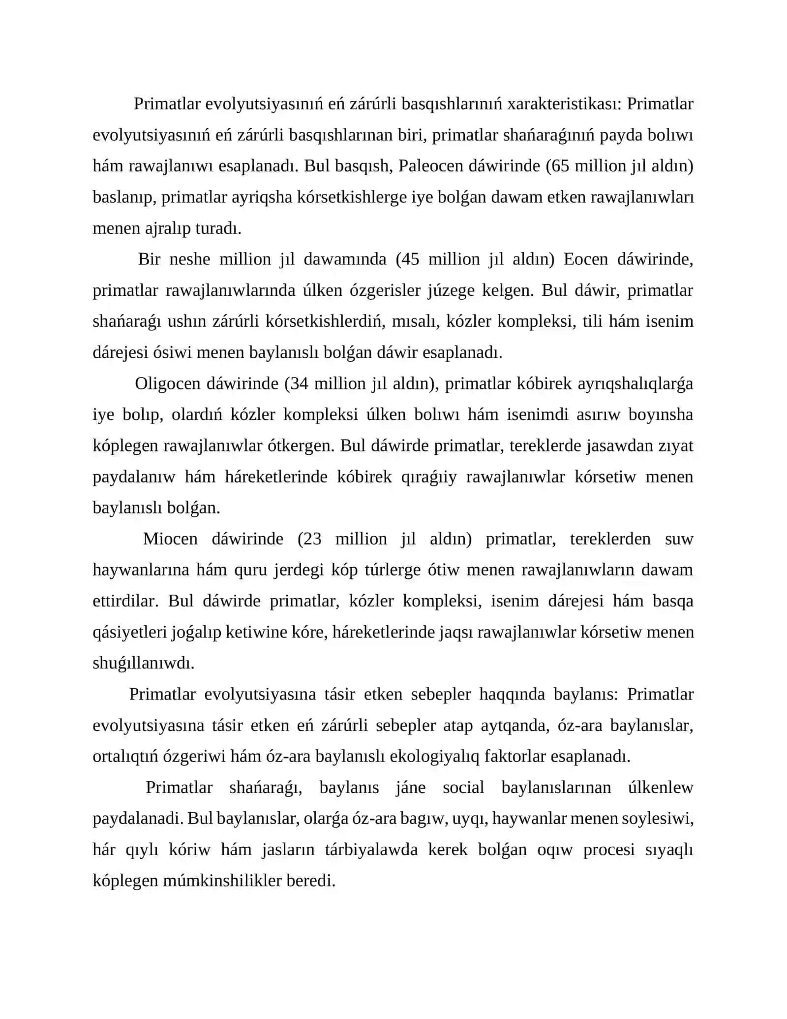 Primatlardin tiykarģi evolyuciyaliq basqishlari 4