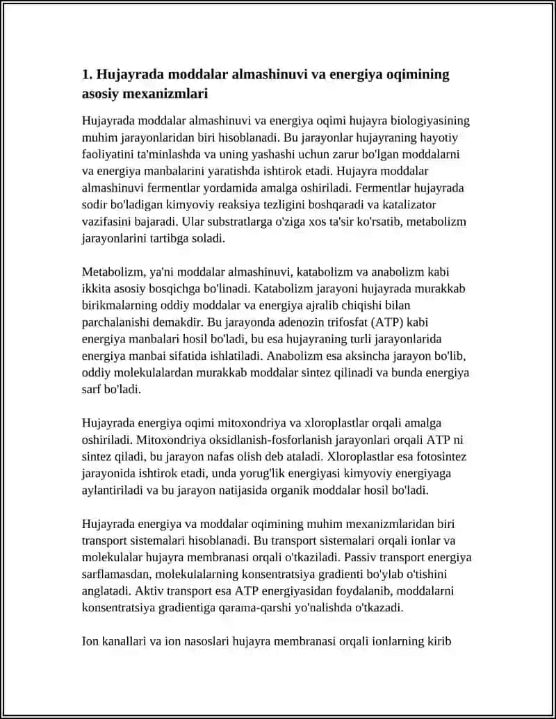HUJAYRADA MODDA, ENERGIYA VA MALUMOTLAR OQIMI 4