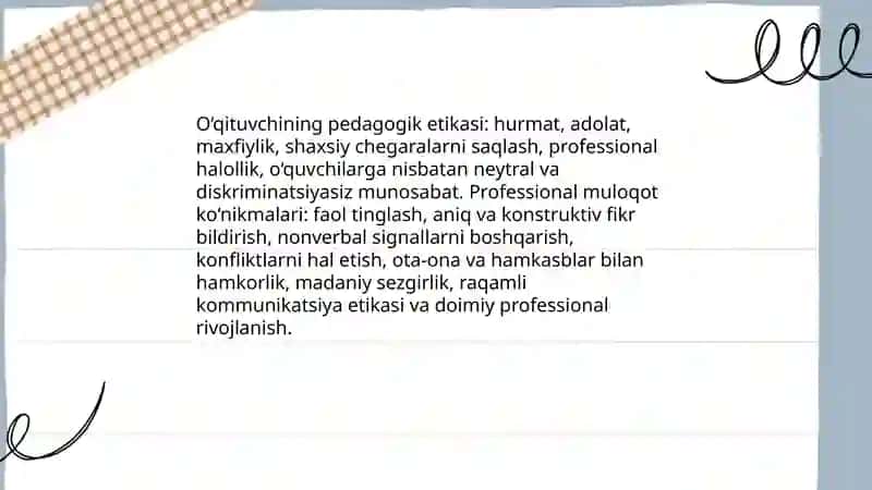 Zamonaviy o‘qituvchining kasbiy kompetensiyalari va ideal modeli 4