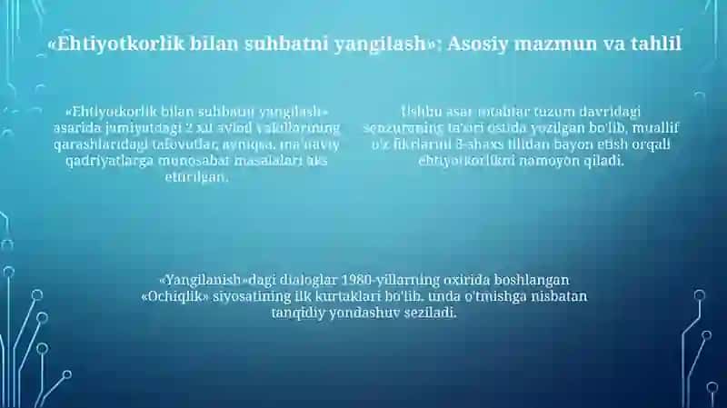 "Yangilanish" ibratli hikoyasi 4