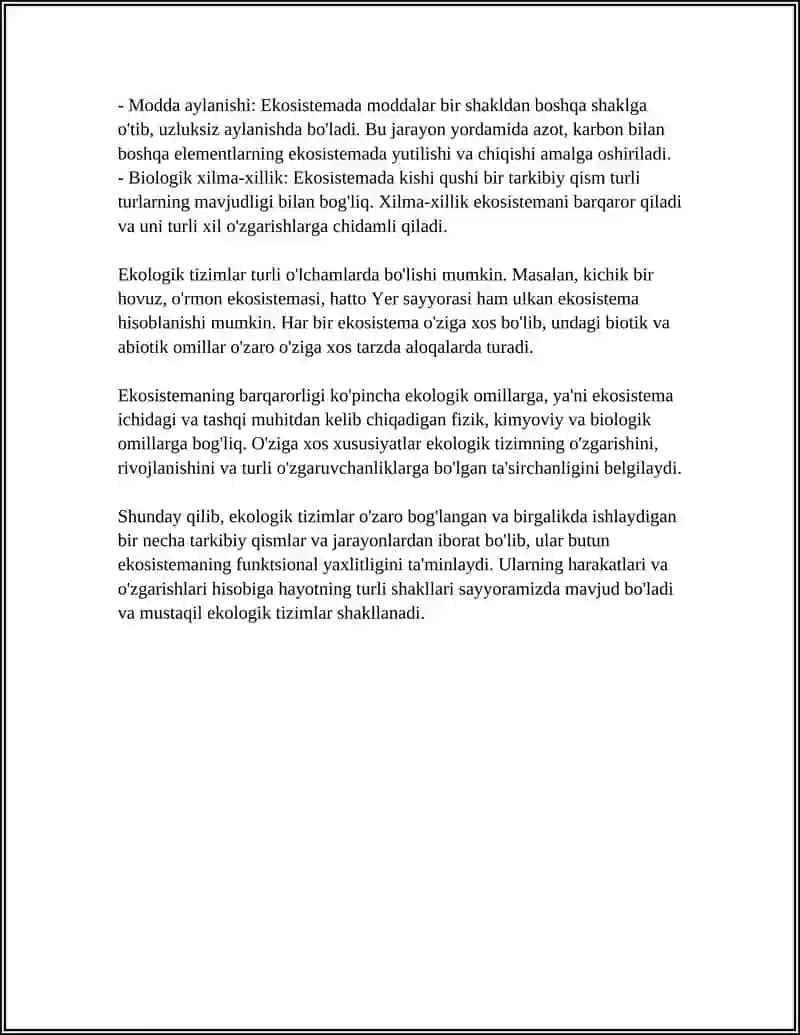Ekologik tizimlar 4