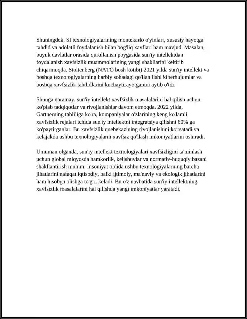SUN’IY INTELLEKT – XAVF, QULAYLIK VA KELAJAKDAGI O‘ZGARISHLAR 4