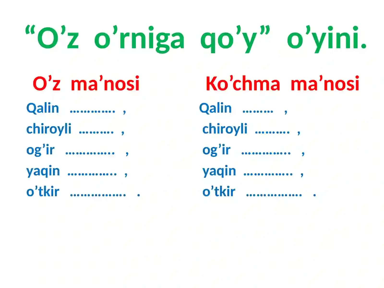 4-sinf ona tili fanidan dars taqdimoti 4