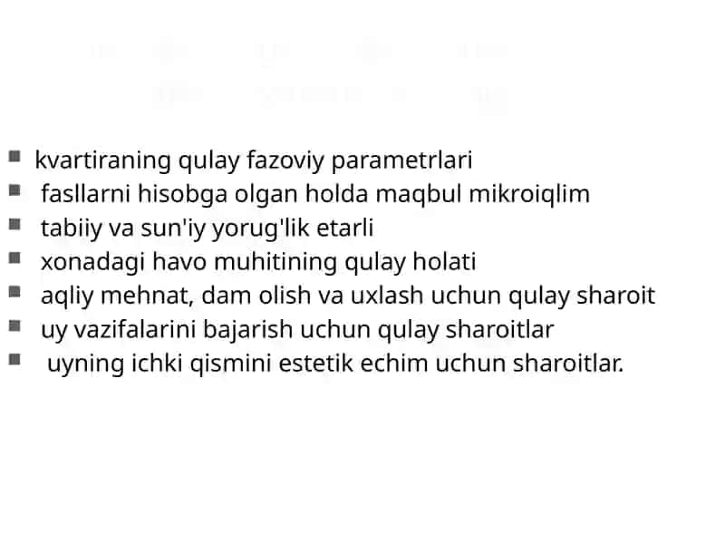 Turar-joylar va shaharlar dagi gigienik talablar 4