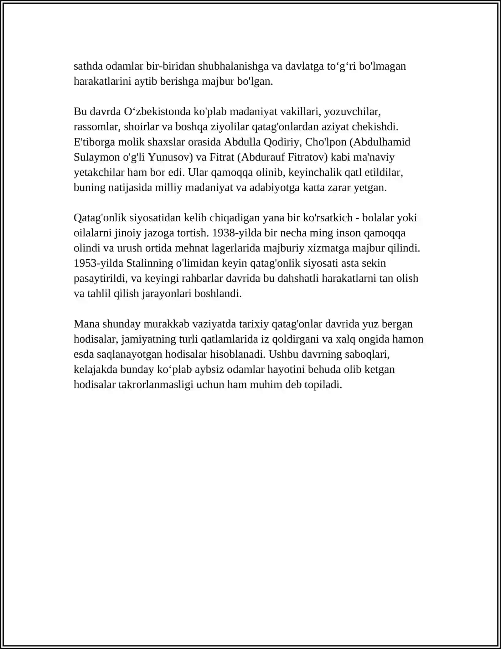 O'ZBEKISTONDA AMALGA OSHIRILGAN QATAGʻONLIK SIYOSATI 4