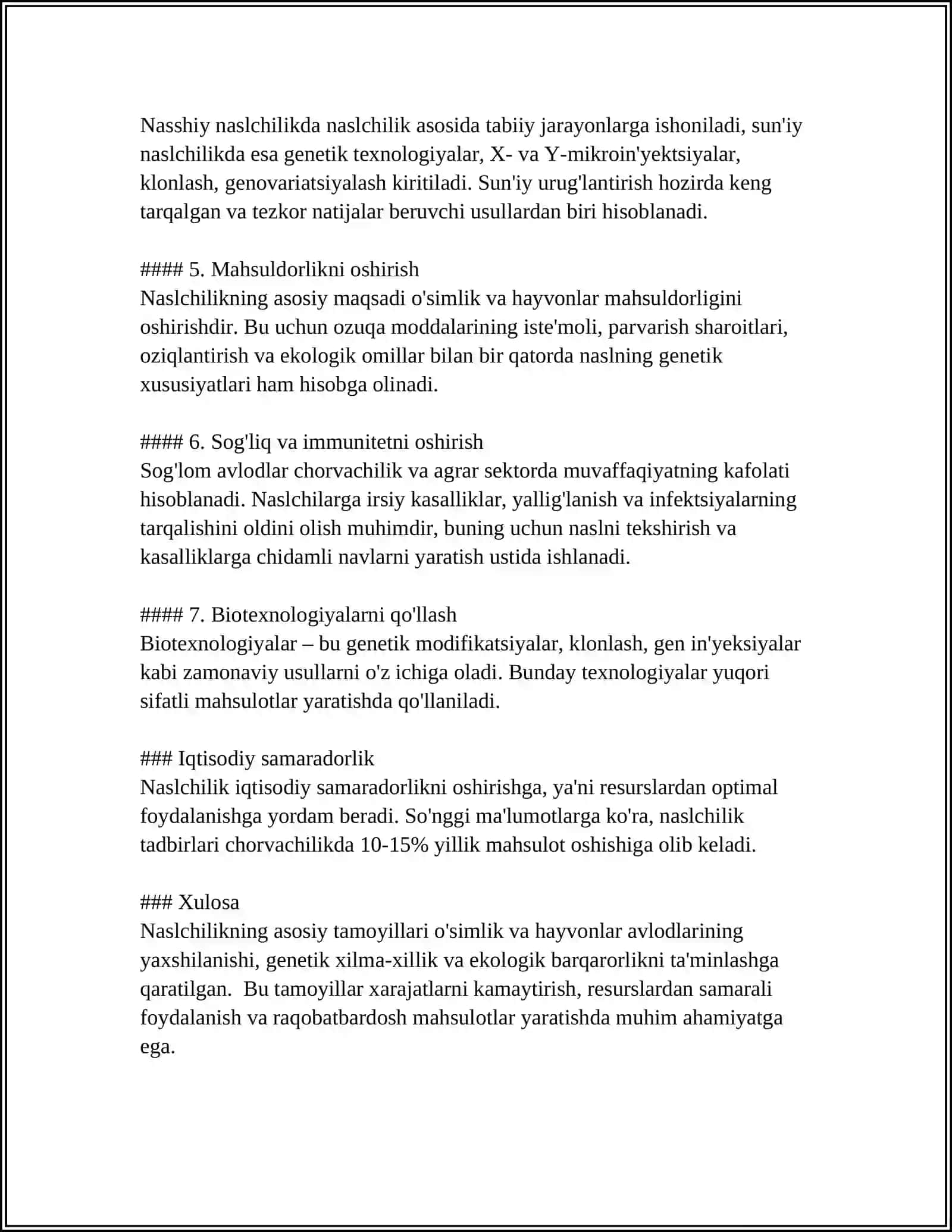 CHÕCHQACHILIKDA NASLCHILIK ISHI 4