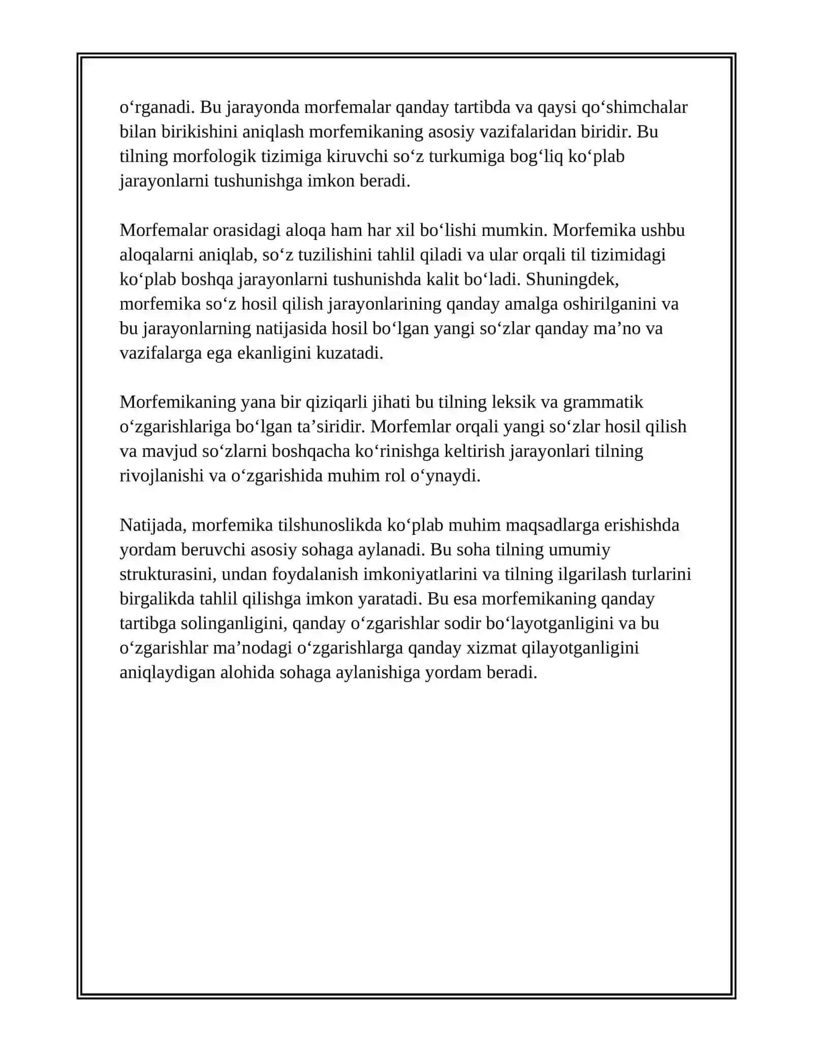 MORFEMIKA HAQIDA UMUMIY MAʼLUMOT 4