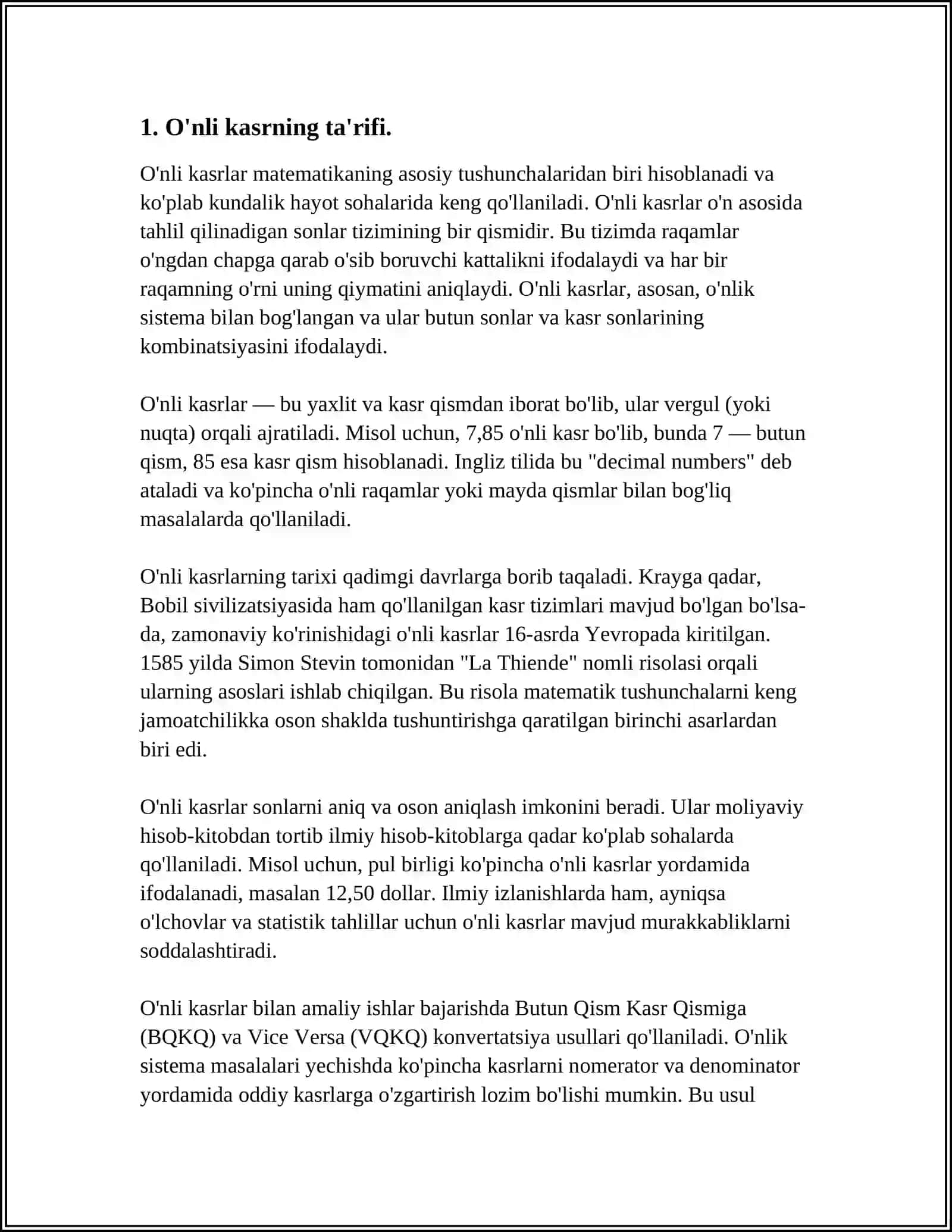 O'nli kasrlar 4