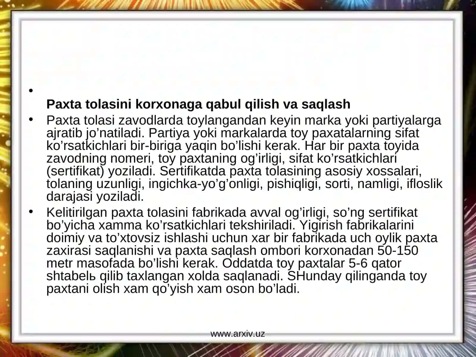 Paxta tolasi bilan tajribalar qilish 4
