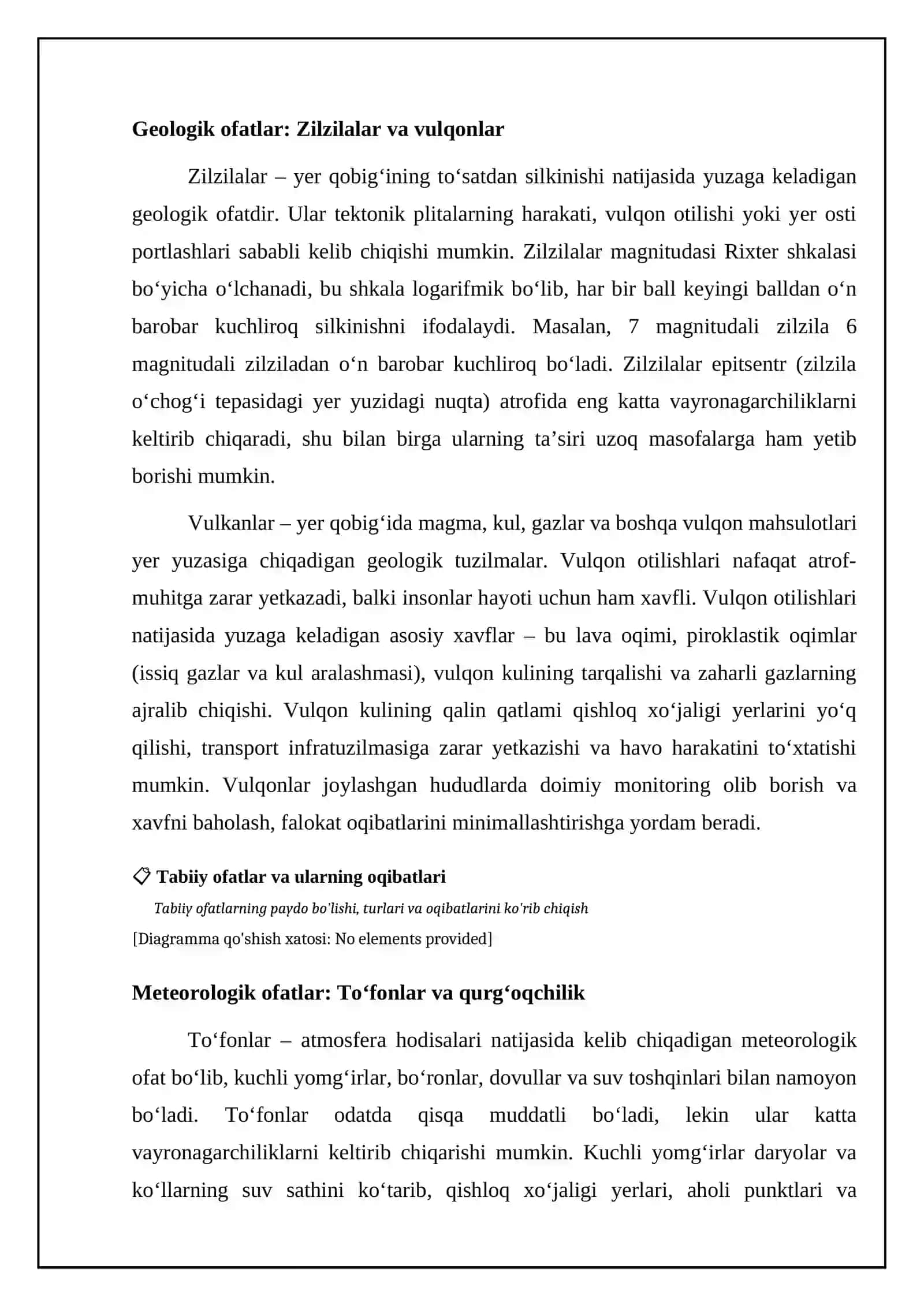 Tabiiy ofatlar va ularing oqibatlari 4