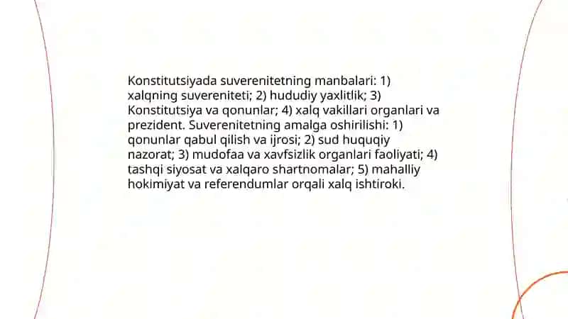 Davlat suvereniteti tashqi siyosat,mudofa va xavfsizlikning konstitutsiyaviy asoslari 4