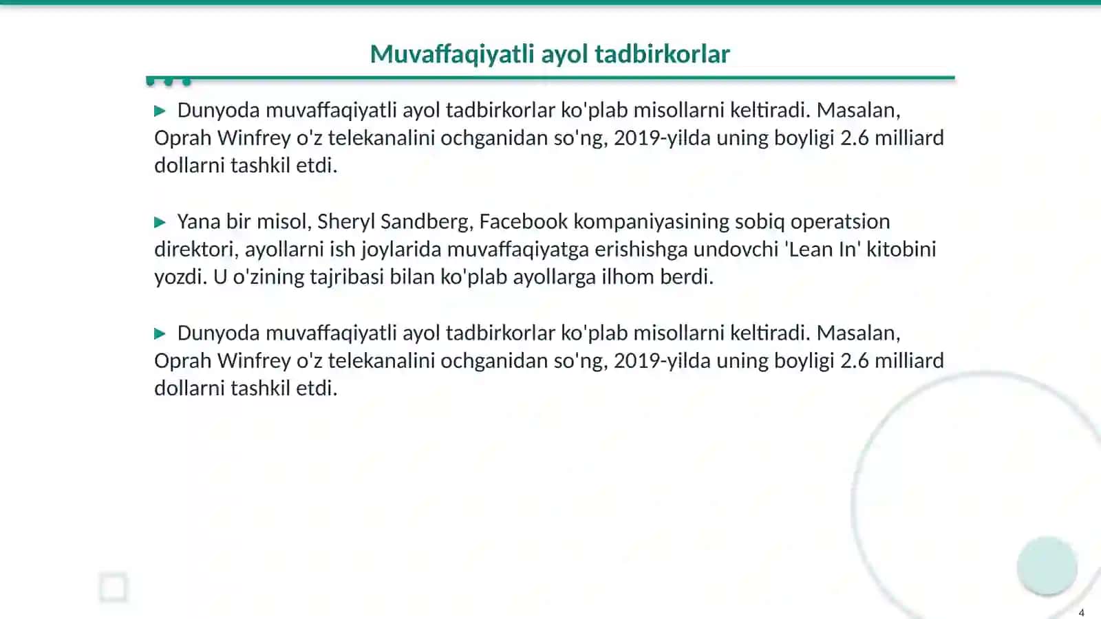 Tadbirkor ayollar 4