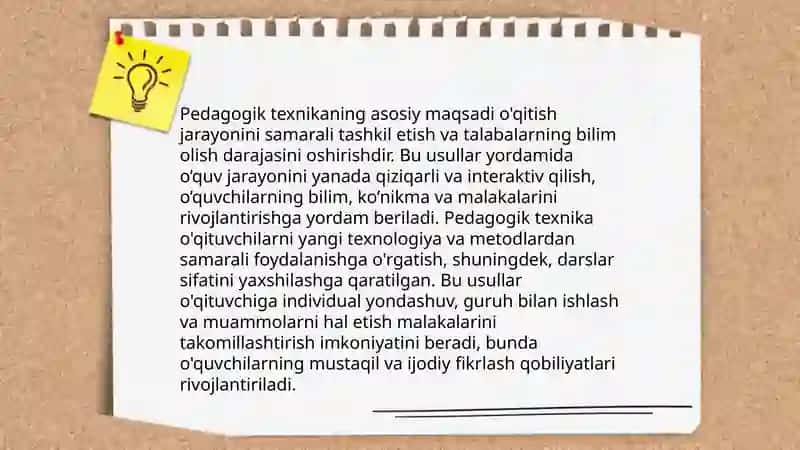 Pedagogik texnika haqida tushuncha 4